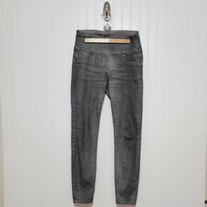 Spanx Solace Skinny Wax Coated Denim Pewter Gray